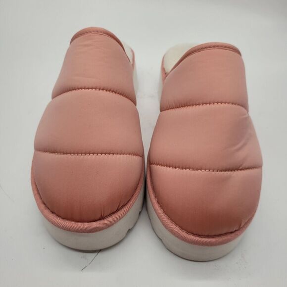 Anthropologie Maeve quilted platform womens slippers pink sz Lg 8 8.5 9 slip on - Picture 2 of 8